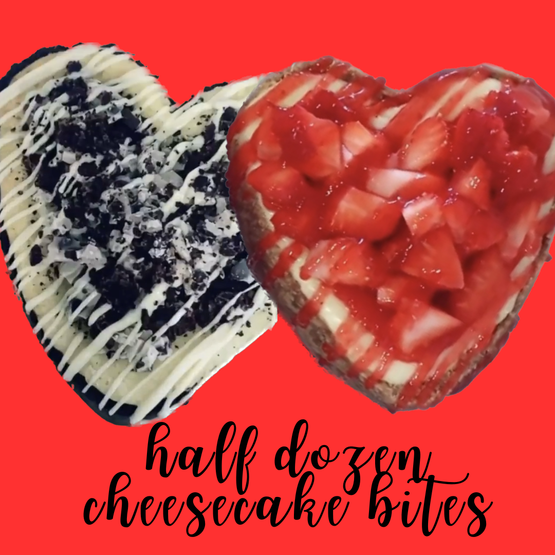 Half Dozen Heart Shaped Cheesecake Bites